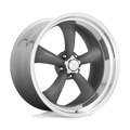 American Racing Vintage Cast Aluminum Rim VNCL215 15X8 5X4.75 M-GRY MACH-LP -18MM, VN2155861US