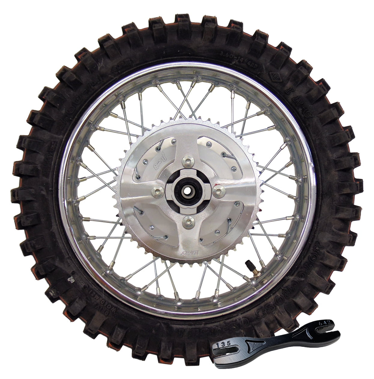For Yamaha 02-Up TTR 125 TTR125 14 Complete Behind Rim Wheel Assembly with Tire