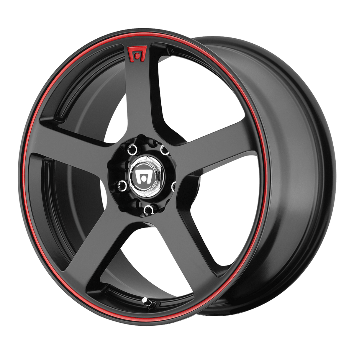Motegi Aluminum Rim MR116 FS5 15X6.5in Matte Black Red Racing Stripe Finish, MR11656508740