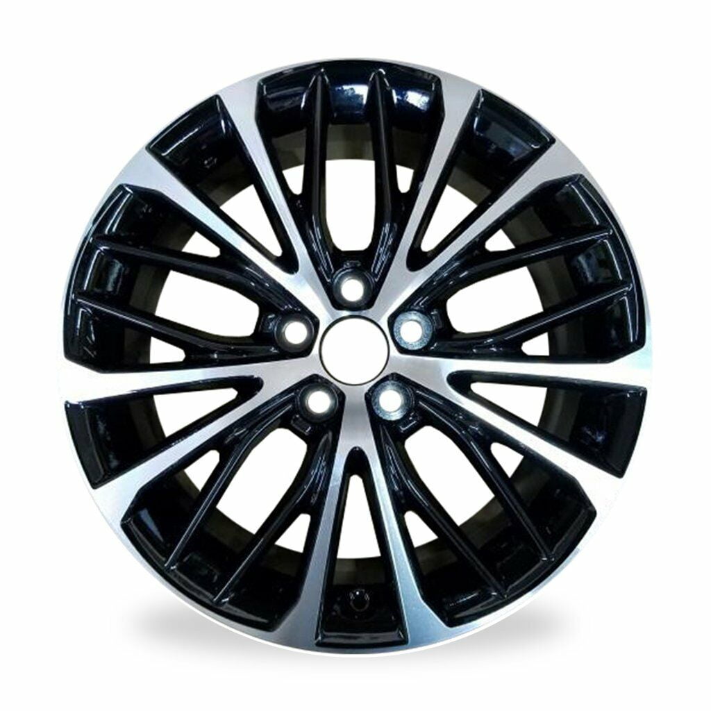 For 2018-2021 Toyota Camry 18 Inch Black Machine Face (Diamond Cut) Black Rim - OE Direct Replacement - Road Ready Automobile Wheel