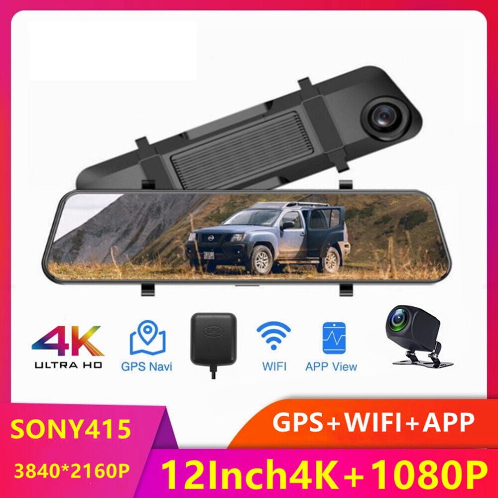 G¡¤PEH Second-hand 4K WiFi Mirror GPS 12 Voice Control Automobile RearView Backup Dual