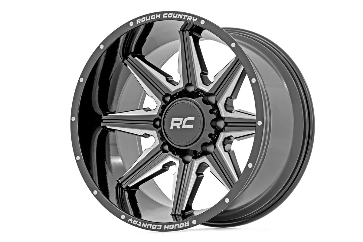 Rough Country 91 Series One-Piece 20x12 6x5.5 Gloss Black Wheel - 91201212M Fits select: 2013-2018,2021-2022 CHEVROLET SILVERADO