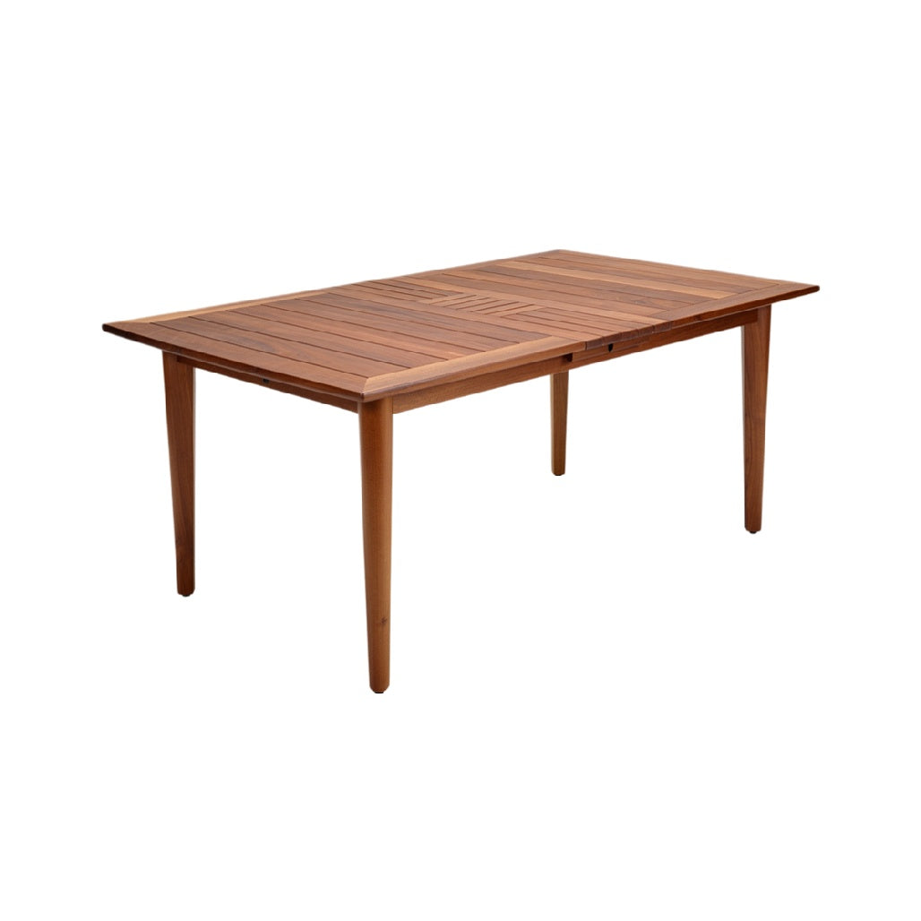 Modern Rectangular Wooden Dining Table with Slatted Design