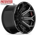 20x10 4PLAY Wheel for 1988-2010 GM Ford Dodge Hummer 4P80R Brushed Black Rim