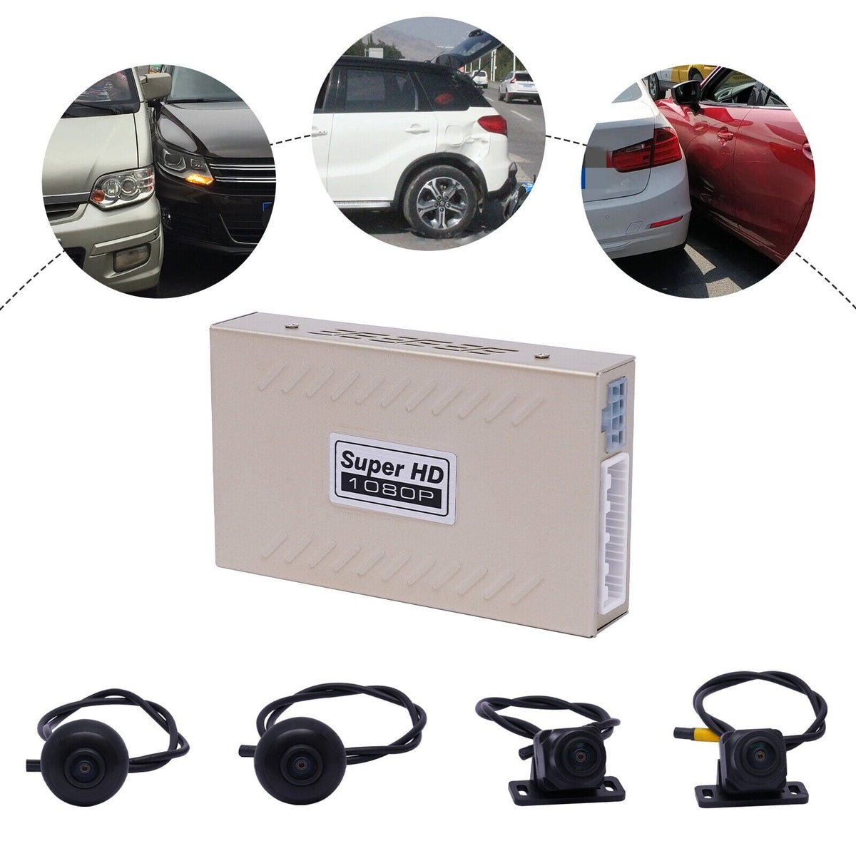 Fichiouy 1080P Vehicle All Round Sight System Truck Parking Recording System 360¡ã 4-cameras