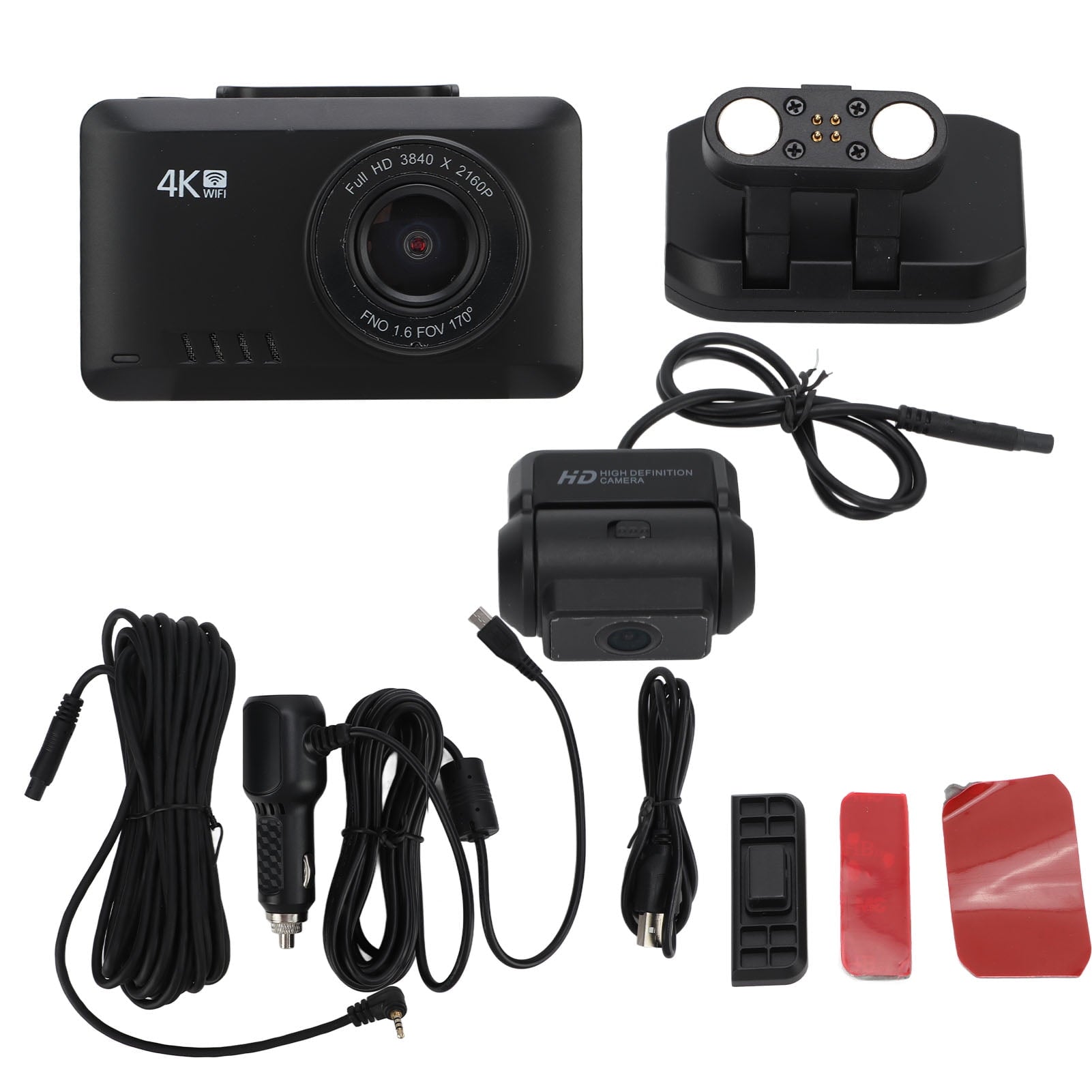 4K 1080P WiFi GPS Vehicle HD Automobile Lens Driving Video Recorder with HD Low light Vision for Driving Safety