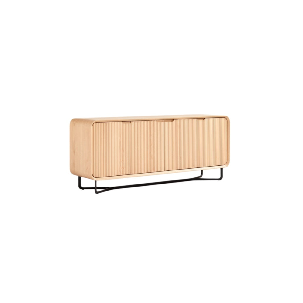Modern Minimalist Wooden Sideboard with Ribbed Design