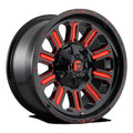 Fuel 1PC Aluminum Rim D621 HARDLINE 20X9in Gloss Black Red Tinted Clear Finish, D62120909857
