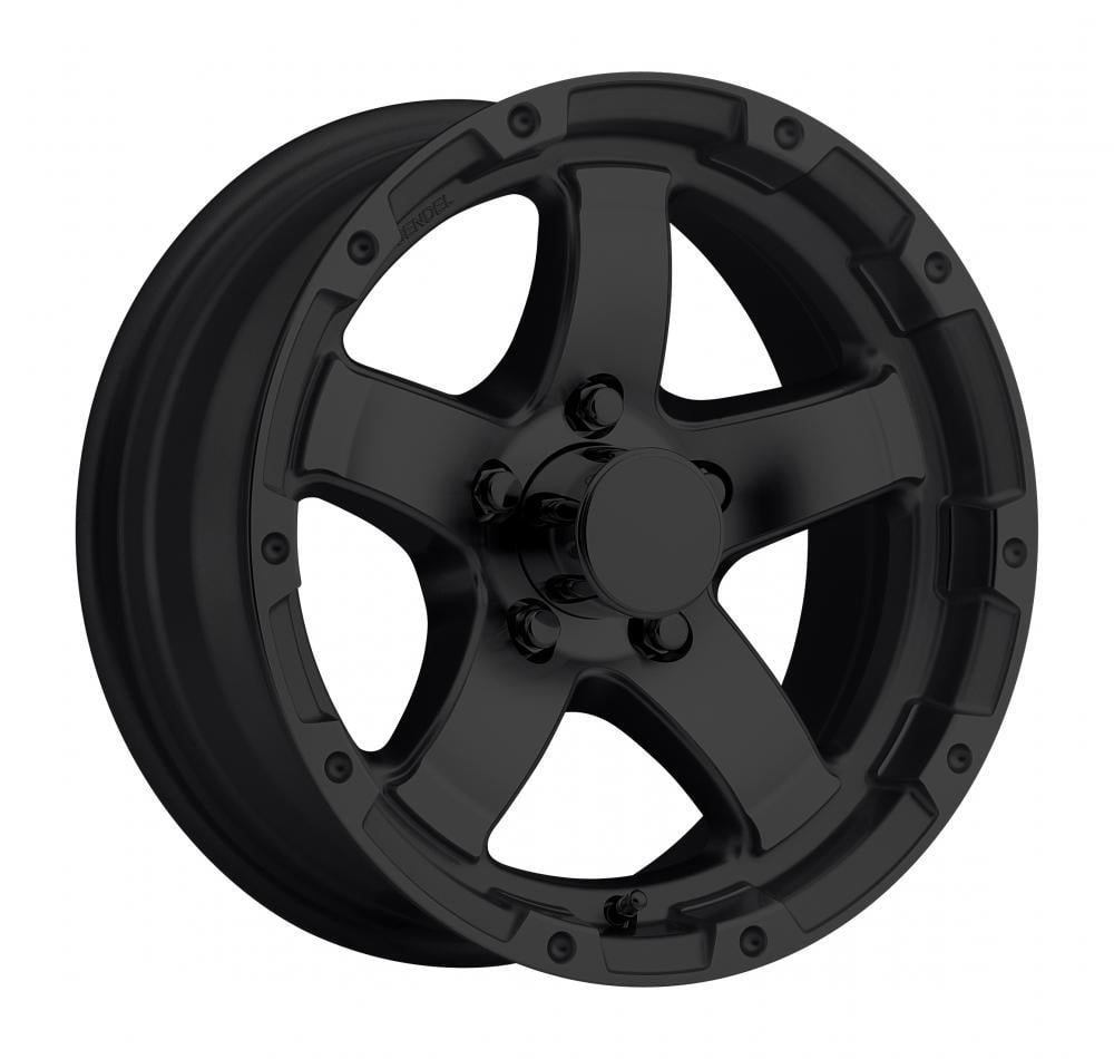 14 Sendel T08 5-Lug Boat Camper RV Trailer Wheel Rim Matte Black (QTY 1)