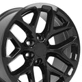 20 Replica Wheel CV98B Snowflake Fits Chevy Silverado Tahoe Rim 20x9 Black Wheel