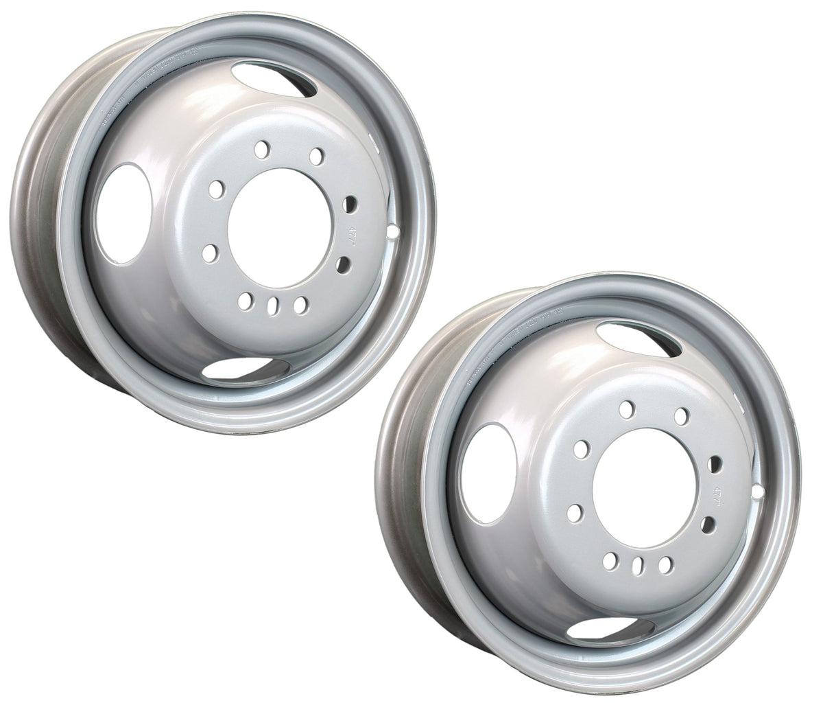 2-Pack Dually Dual Silver Grey Trailer Wheel Rim 16 Inch 16X6 8 Lug Display 6.5 Inch