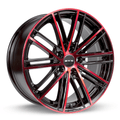 RTX Strobe 5 17x7.5 5x114.3 ET45 CB73.1 Black Machined Red Wheel