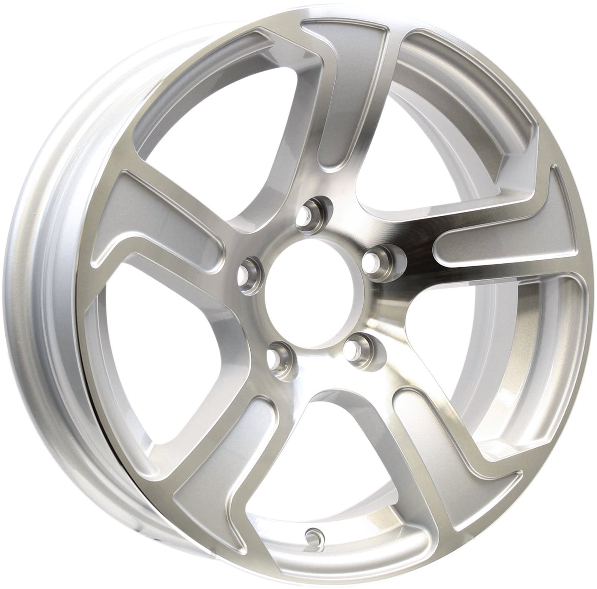 2-Pack Aluminum Trailer Wheels 14X5.5 5 Lug 4.5 Center Summit Silver Rim