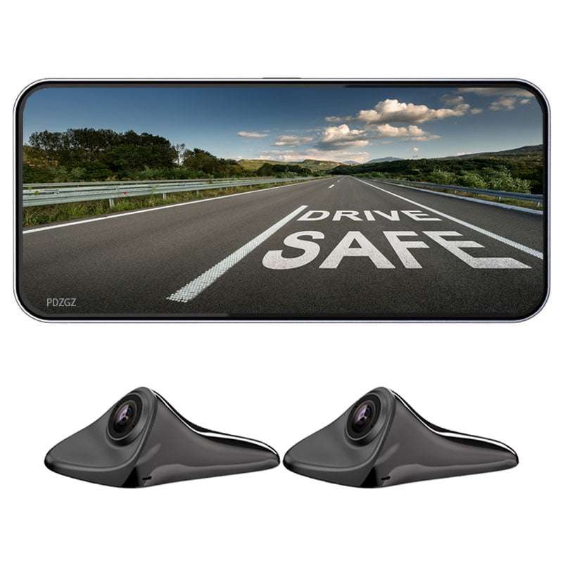 6.25inch Automobile Side Sight Blind Area System,Left and Right Blind spot Lens Driving Recorder BSD Warning Monitoring(Camera Screen System) ¡¾Black(Camera)¡¿