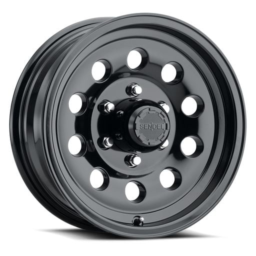 Sendel S20 15 6-Lug Boat Camper RV Trailer Wheel Rim Gloss Black (QTY 1)