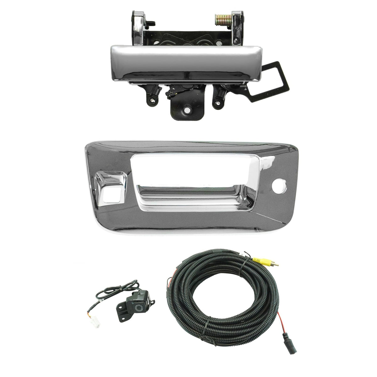TRQ Back Perspective Camcorder Add Screen Kit w/ Wiring Harness Tailgate Handle & Bezel for GM ADA02012