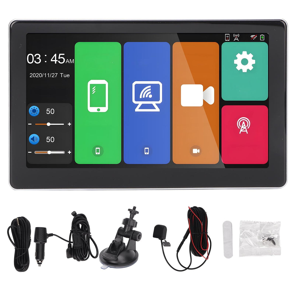 2024 4K 7in Screen Dual Camera lens Wireless Carplay AUX Output Parking Screen Premium Sensing device for Automobile Truck T20