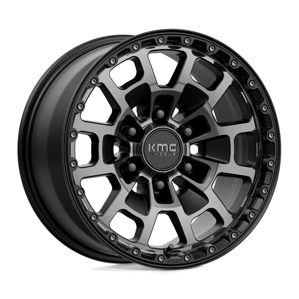 Kmc Km718 Summit 17X8.5 6X135 18Et 106.1Cb Satin Black With Gray Tint Wheel