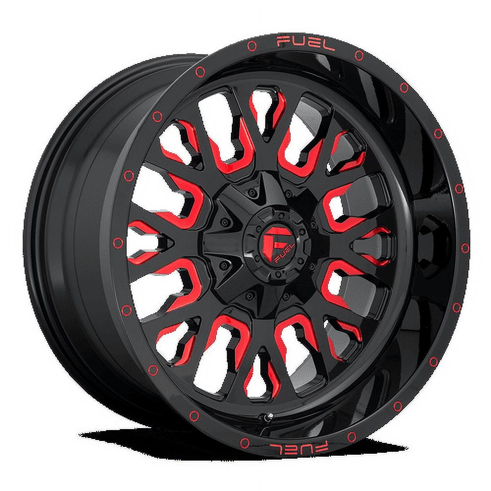 Fuel 1PC Aluminum Rim D612 STROKE 18X9in Gloss Black Red Tinted Clear Finish, D61218907057