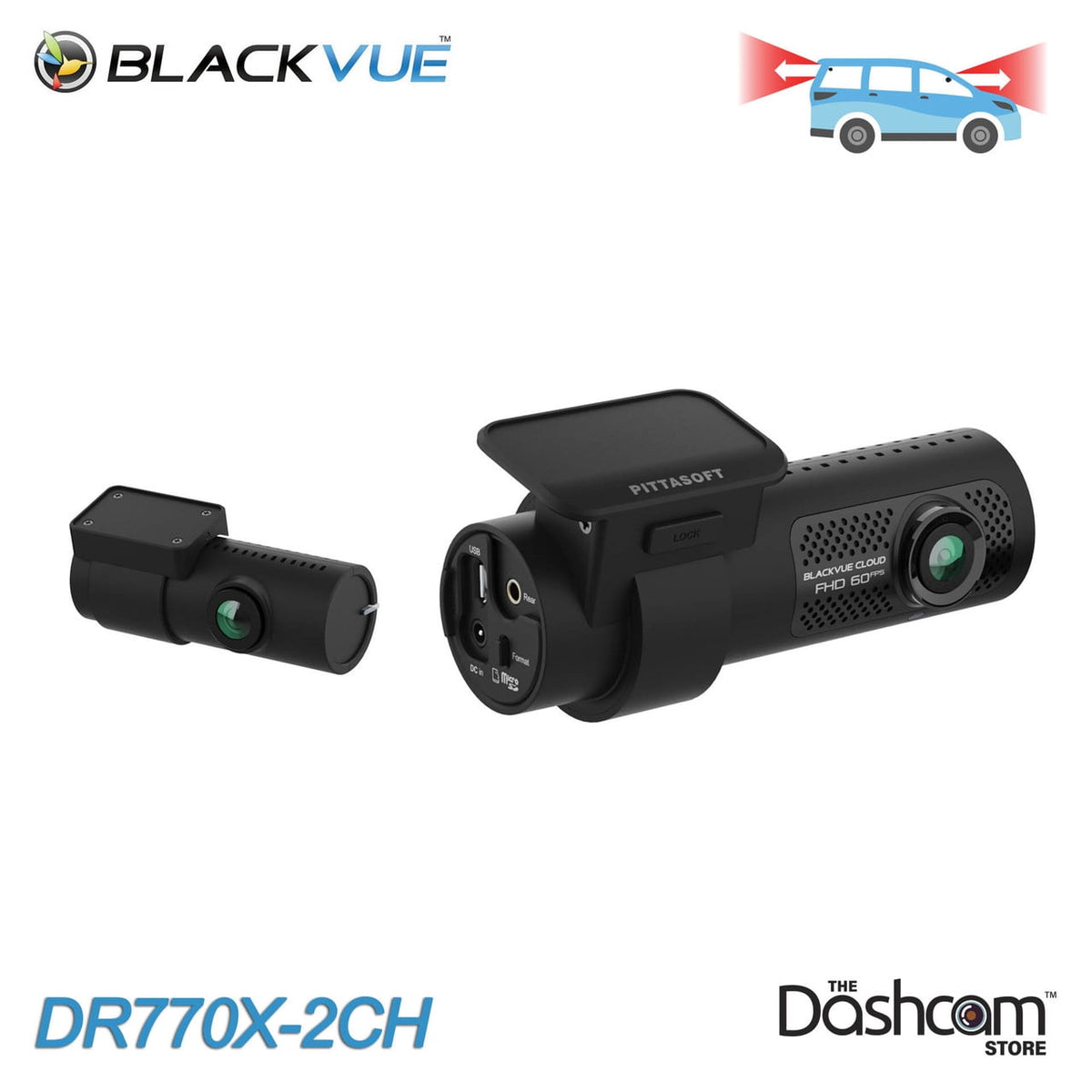 BlackVue DR770X-2CH Front + Back With 64GB Card | Cloud-Ready 1080p 60FPS GPS & WiFi