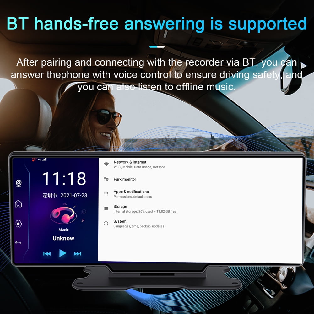 Dashboard Camera,Dvr 170 Broad Vehicle Video 10.26in Dvr 170 Vehicle Recorder 10.26in Recorder Automobile Recorder Video Auto Lens Extended Screen Vehicle 170 Broad Vehicle Auto Camcorder Automobile Bt Extended Screen Camcorder 10.26in Dvr Siuke Positio