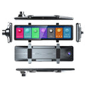 GoolRC Dashboard Camera, 3 Cameras Mirror Bt Vehicle Bt Automobile Video 2.5k Clear Automobile Lens 12in 2.5k Vehicle Recorder 12in 2.5k Clear Bt Touched Screen Vehicle Cameras 12in Touched