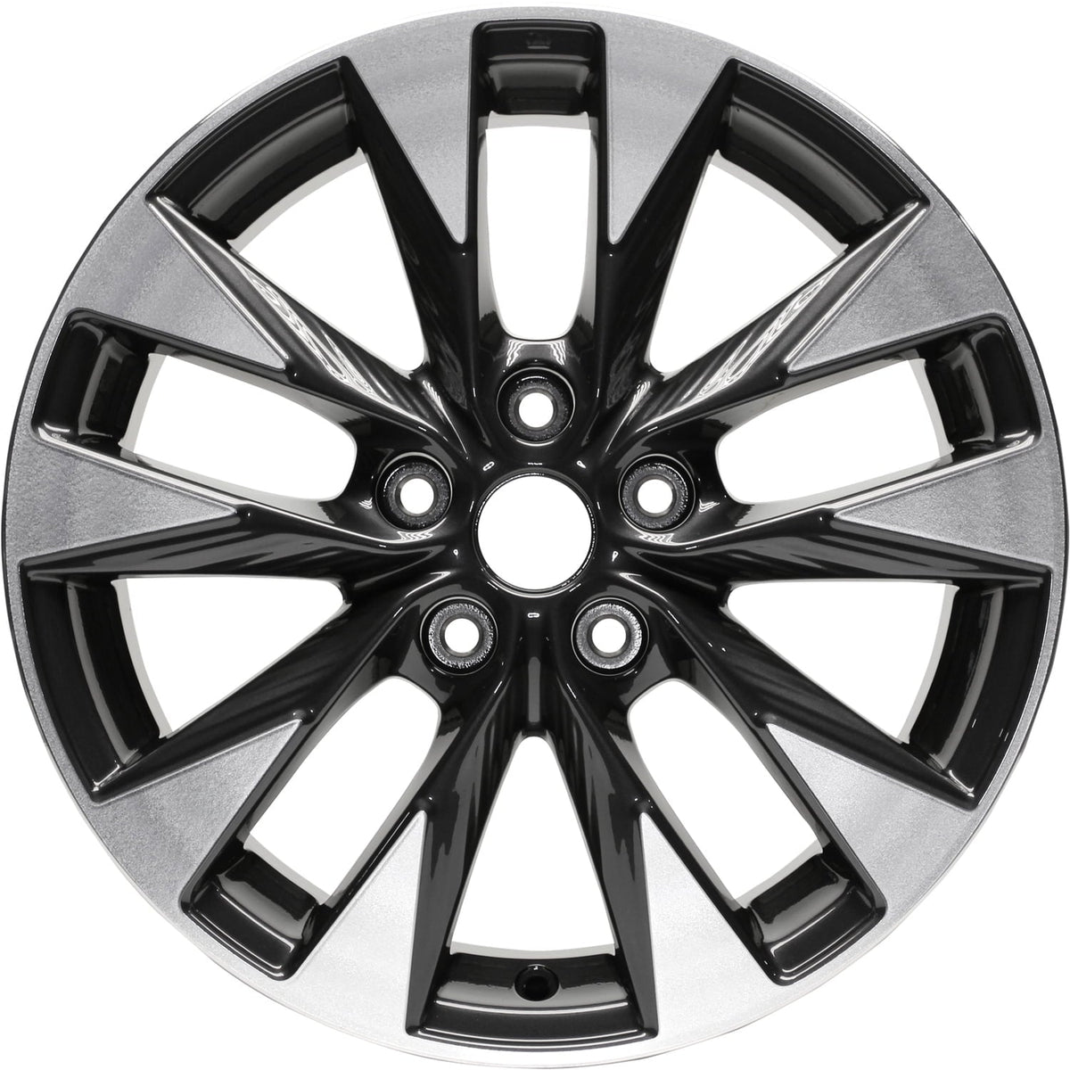 17 X 6.5 New Aluminum Alloy Wheel Replica, Machined Dark Bluish Charcoal Metallic, Fits 2016-2019 Sentra