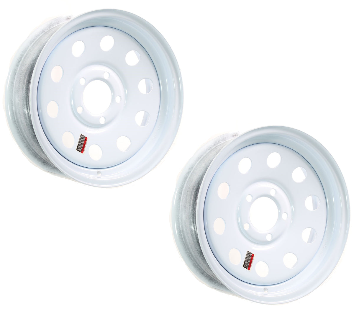 2-Pack Trailer Rim Wheel 15X5 5-4.5 White Modular 2150 Lb. 3.19 Center Bore