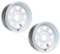 2-Pack Trailer Rim Wheel 15X5 5-4.5 White Spoke 2150 Lb. 3.19 Center Bore