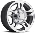 Sendel T03 15 6-Lug Boat Camper RV Trailer Wheel Rim Silver Machined (QTY 1)