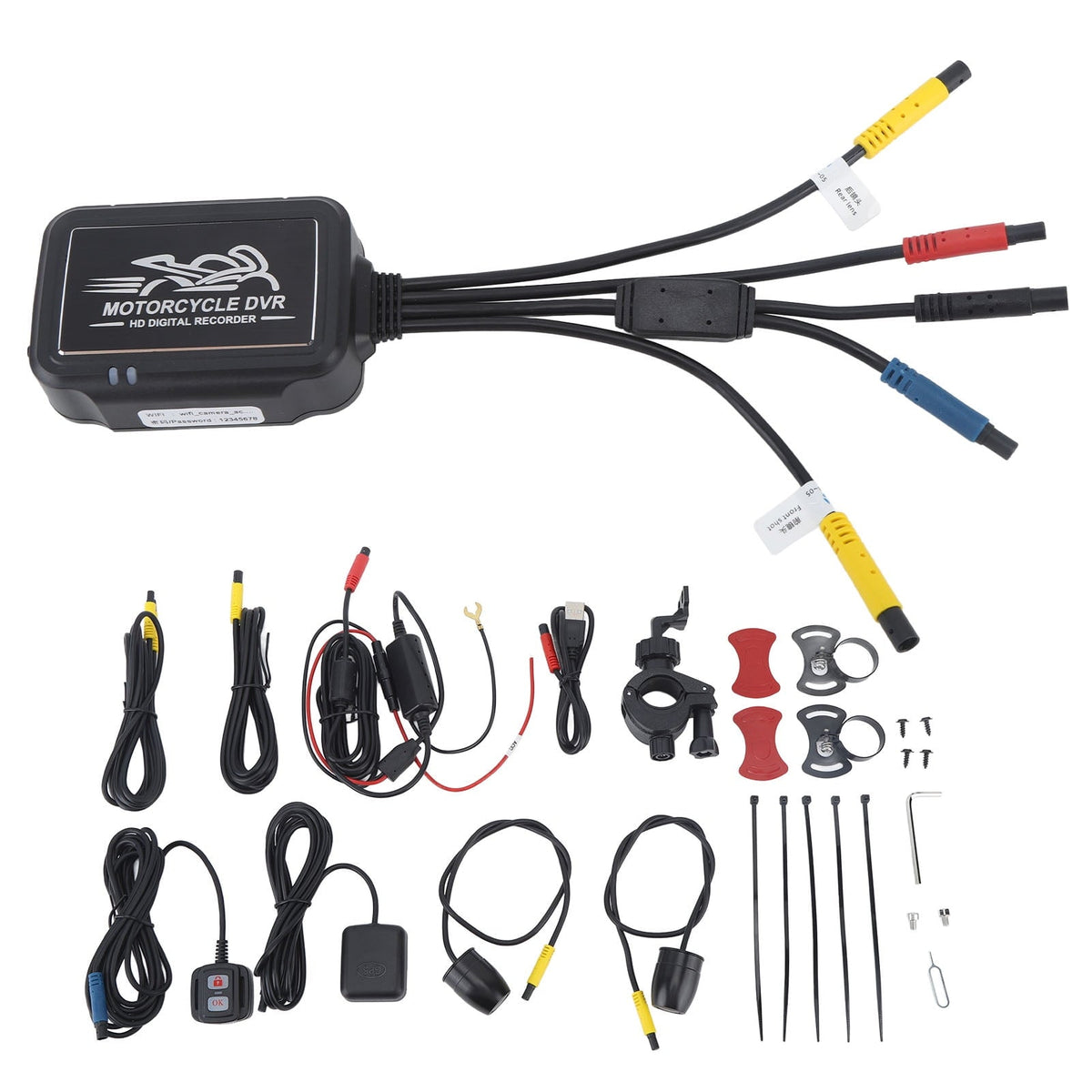 Motorcycle Driving Recorder Waterproof Dual 1080P HD Camcorder DVR Dashboard Recorder Video Recorder 150 Extended Viewpoint Dark Vision Motion Detection and G-sensor for UTV ATV Golf Carts(WiFi)