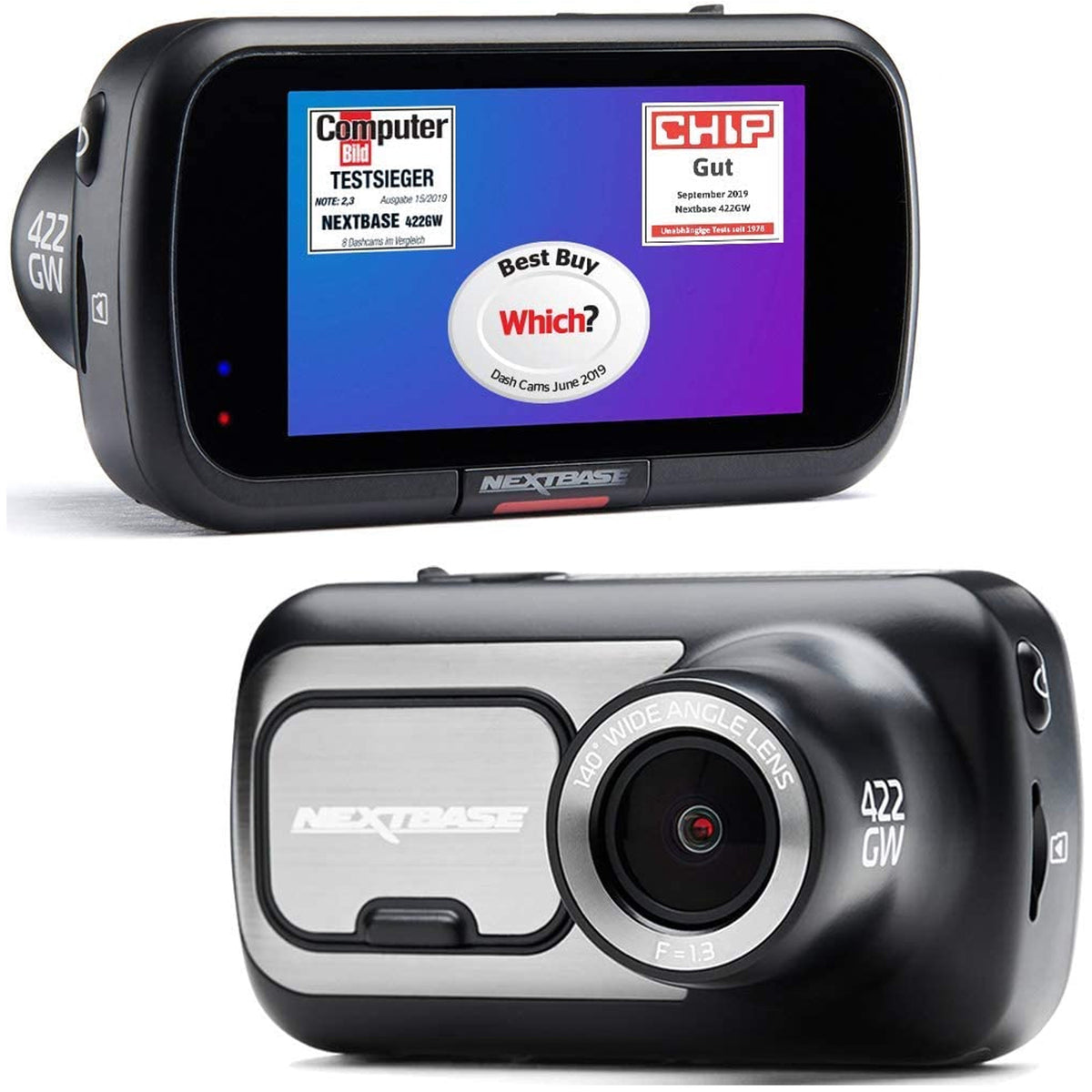 Nextbase 422GW - Full 1440p 30fps Quad HD Recording in Vehicle Camcorder in Black- Amazon Alexa Voice Control- WiFi GPS Bluetooth- Parking Mode- Low light Vision