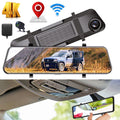 Kqiang 4K 12 Mirror GPS WiFi Voice Control Automobile Back Sight Backup Dual Lens