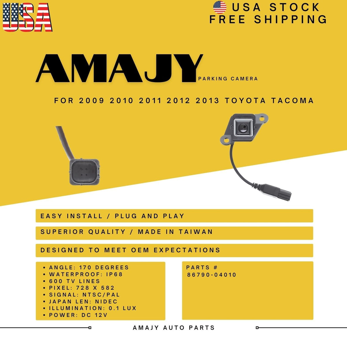 Backup Recorder Replaces for 09-13 Toyota Tacoma 86790-04010