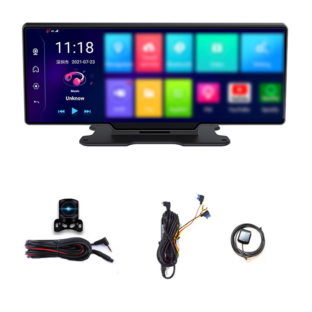 moobody BT Extended Screen Automobile Video Recorder Auto Vehicle Camcorder Recorder Dark Viewing 10.26in DVR 170 Degree Extended Viewpoint Automobile Global Positioning System Navigation Camcorder